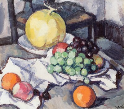 Natura morta con meloni e uva da Samuel John Peploe